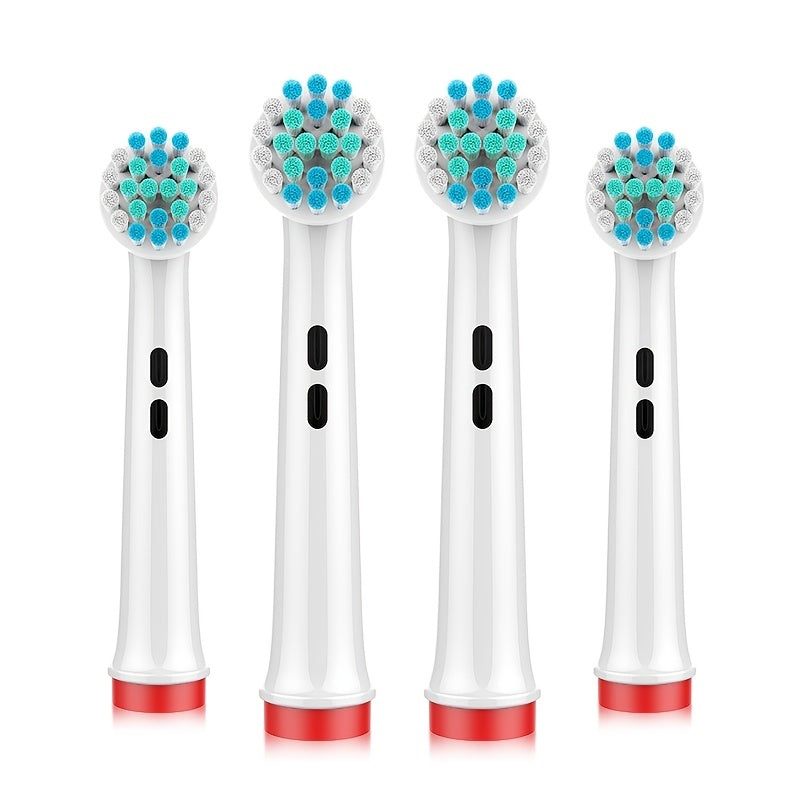 Universal elektr tish cho'tkasi boshlari 4-to'plam, qayta ishlatiladigan, og'iz parvarishi qurilmalari bilan mos keladi