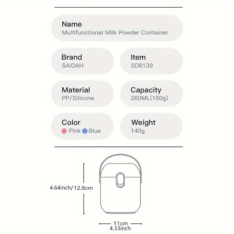 Sealed Milk Powder Container with High Storage Capacity