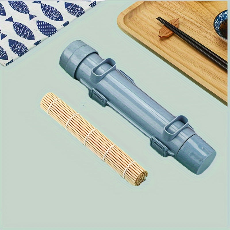 Set de inicio para hacer sushi, kit de 2 piezas, bazooka de sushi de plástico, rodillo, herramientas de cocina
