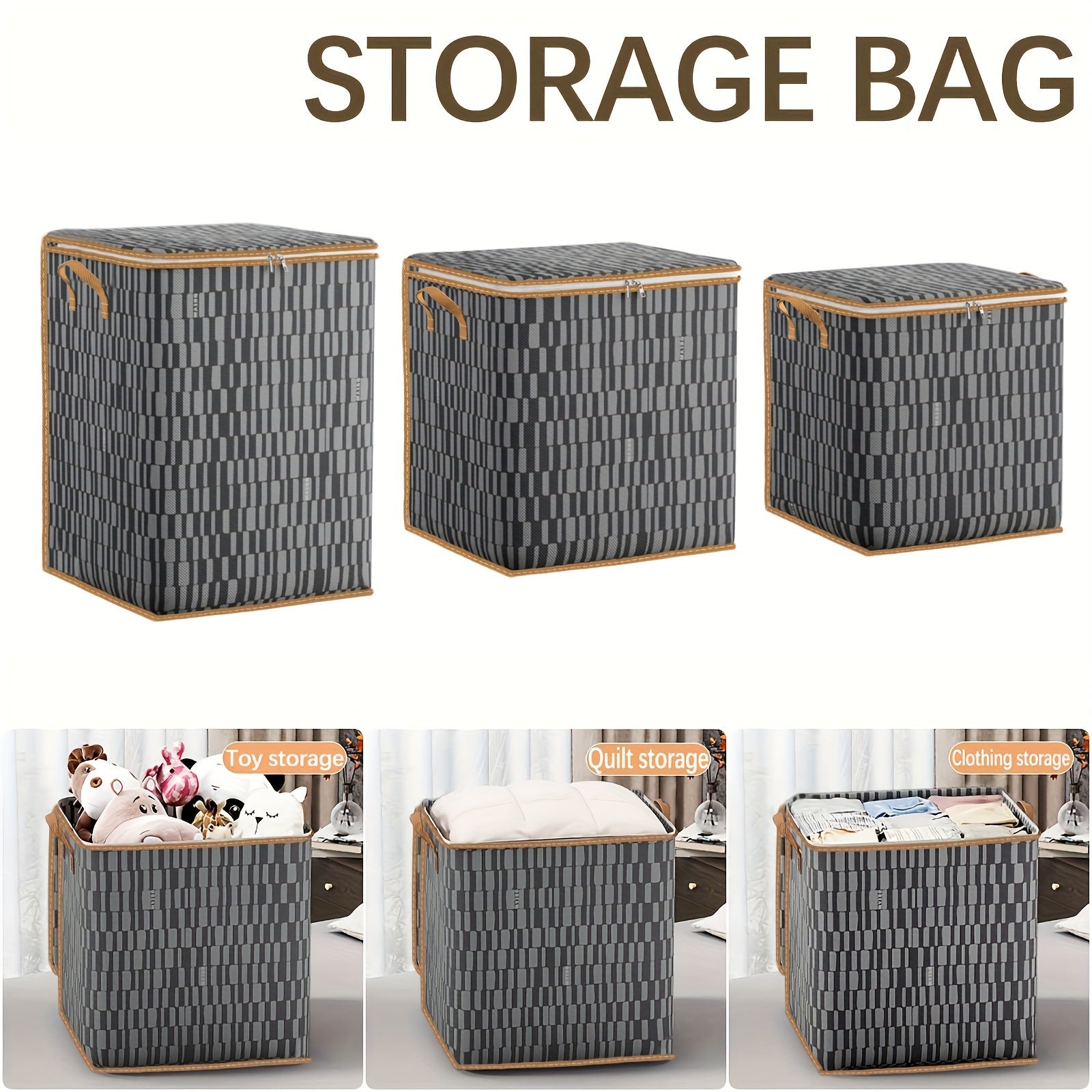 Large Clothes Storage Bag with Handle 100L 140L 180L for Comforters Blankets