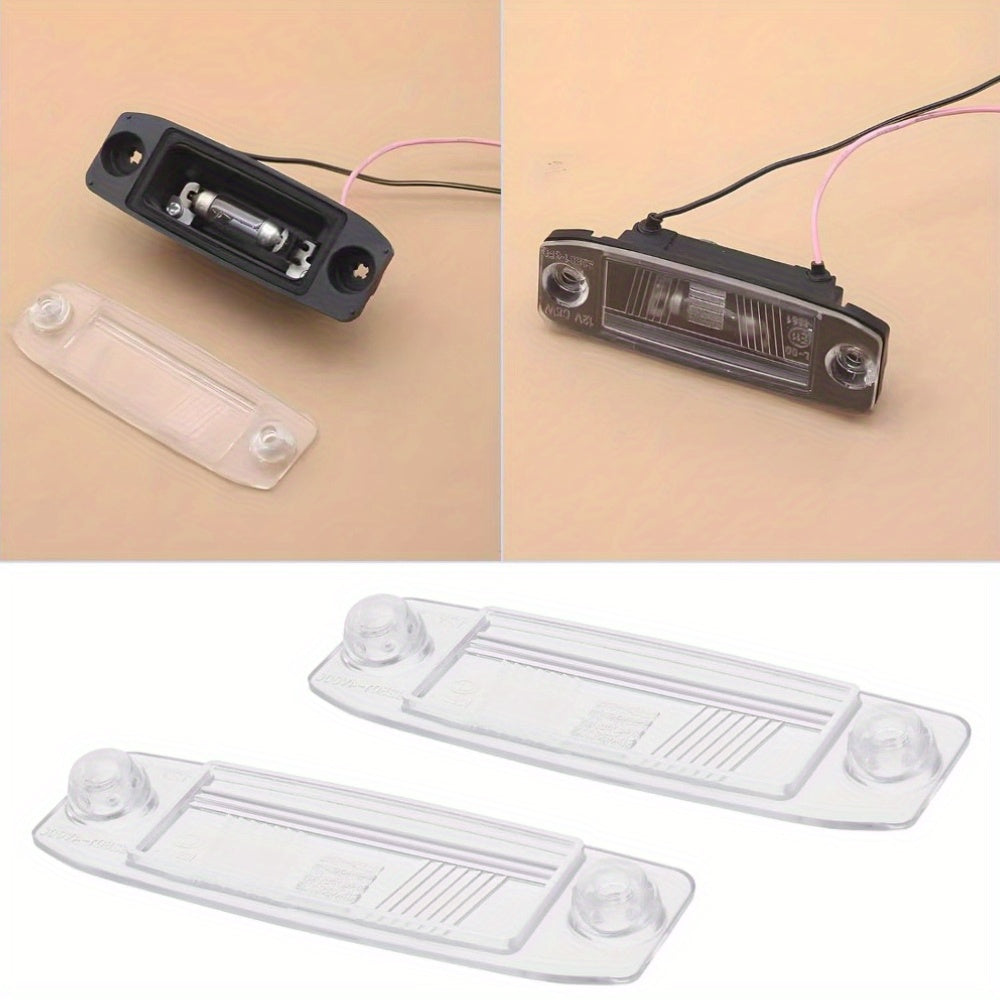 2 Pack Rear License Plate Lamp Covers Clear for Hyundai Kia