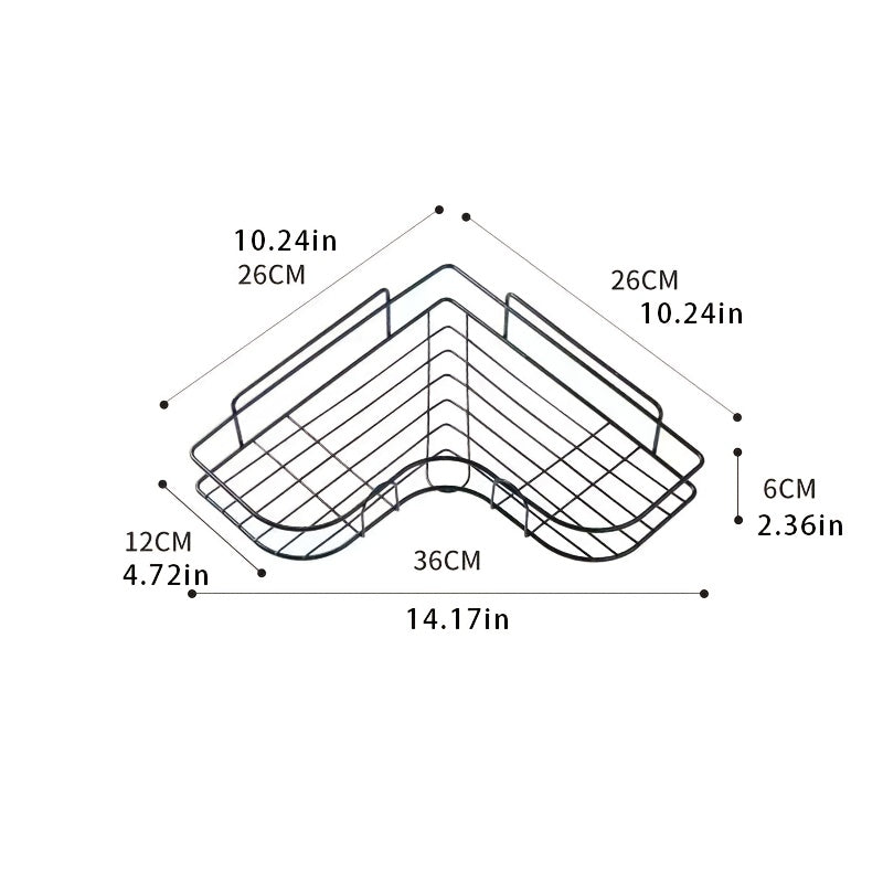 Shampun, konditsioner va loson uchun devorga o'rnatiladigan hammom tashkilotchisi, 1 dona mustahkam, teshik ochmasdan o'rnatiladigan burchakli dush qutisi suvga chidamli, o'rnatish oson va joyni tejaydigan hojatxona aksessuar rafidir.