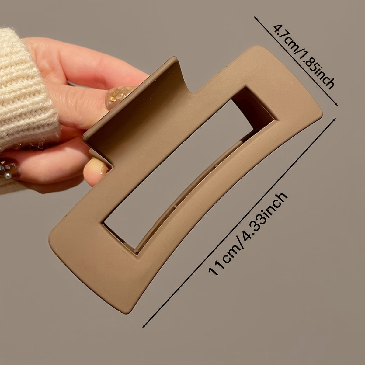 Set of 4 Women's Frosted Shark Hair Clips Large Oblong Minimalist PVC Stylish Accessories