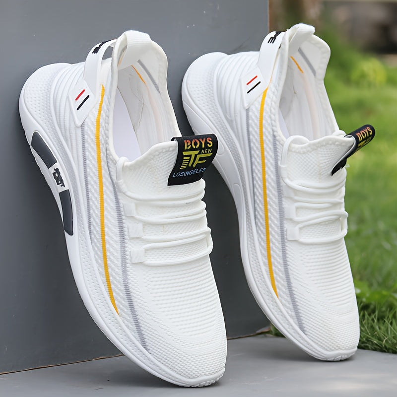 Zapatillas de punto tejidas para hombre para actividades al aire libre suela de goma antideslizante zapatos casuales con cordones