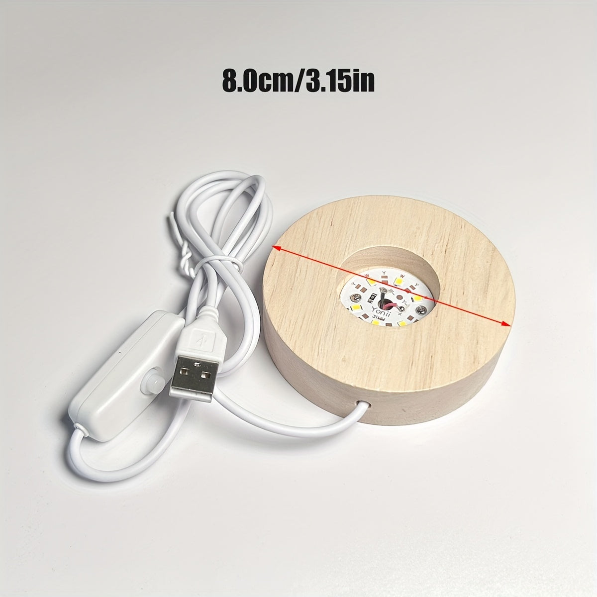 Ручная работа: светодиодная ночная лампа с деревянным основанием и кристальным шаром.