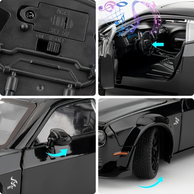 Modelo de coche deportivo de metal en acabado pintado en negro con sonido y luz para niños a partir de 3 años