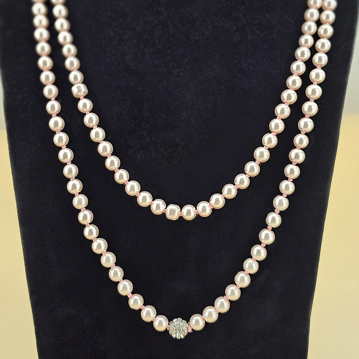 Faux Pearl Necklace 1920s Gatsby Style Bridal Wedding Accessory or Valentine's Gift