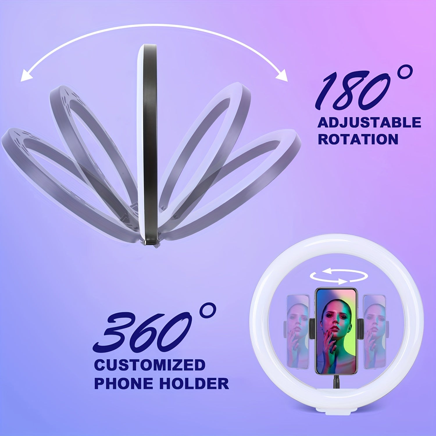 132cm Tripod with 25cm Dimmable Ring Light for Makeup Live Streaming Photography