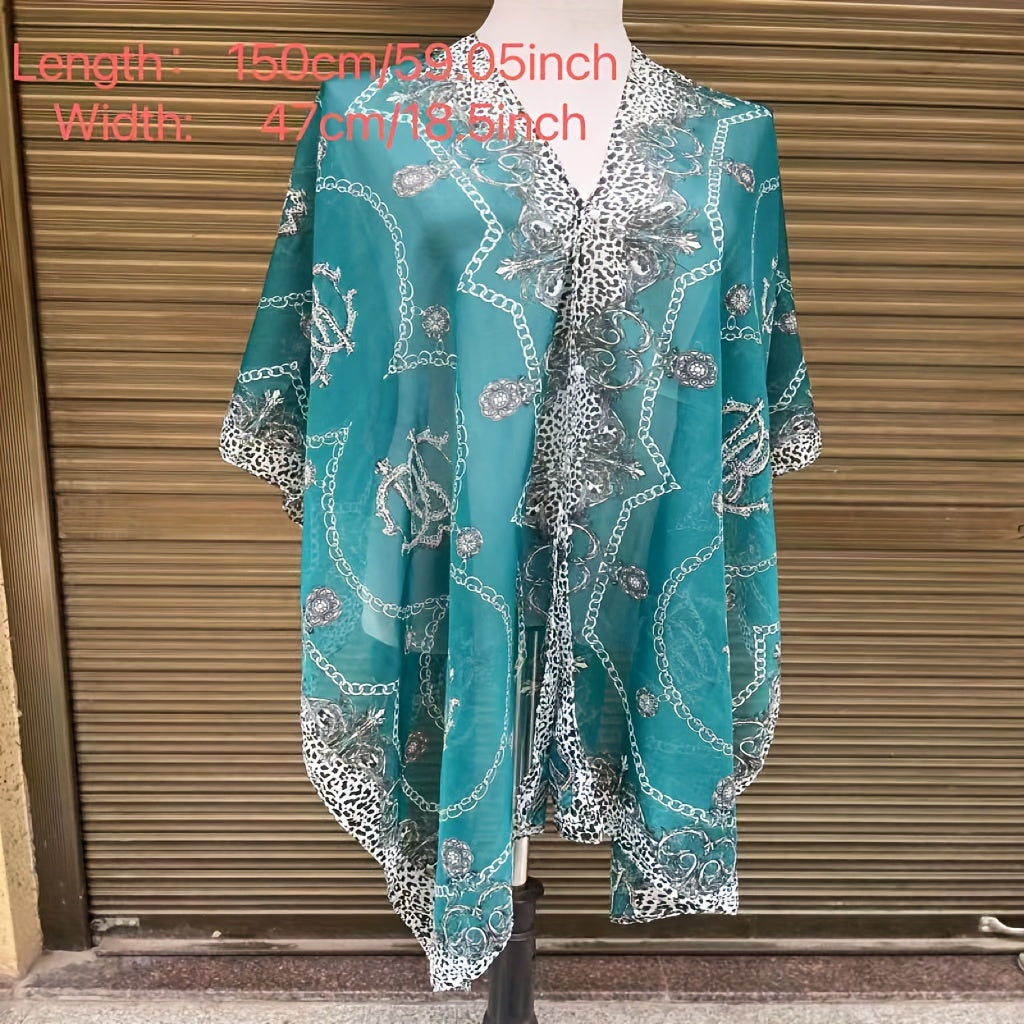 Women's Beach Towel Chiffon Shawl Lightweight Breathable Sun Protection