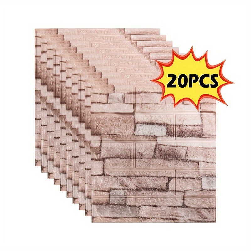 3D Stereo Brick Wall Stickers Waterproof Oilproof Self-Adhesive Indoor Decor 20 50 100 Pieces