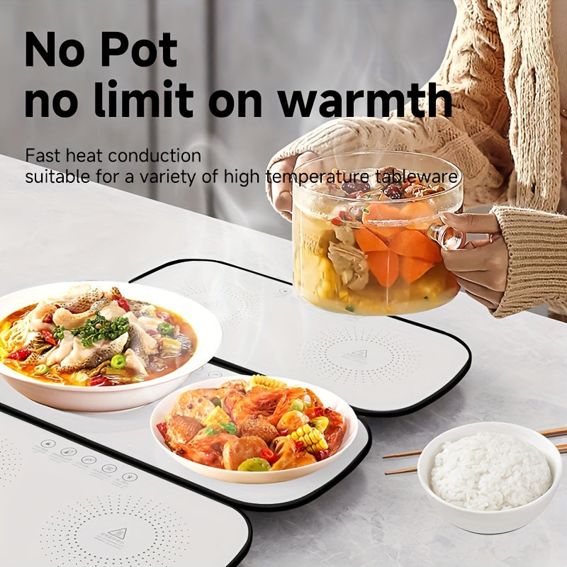 Portable Electric Food Warmer Tray with Thermostatic Control for Travel and Parties