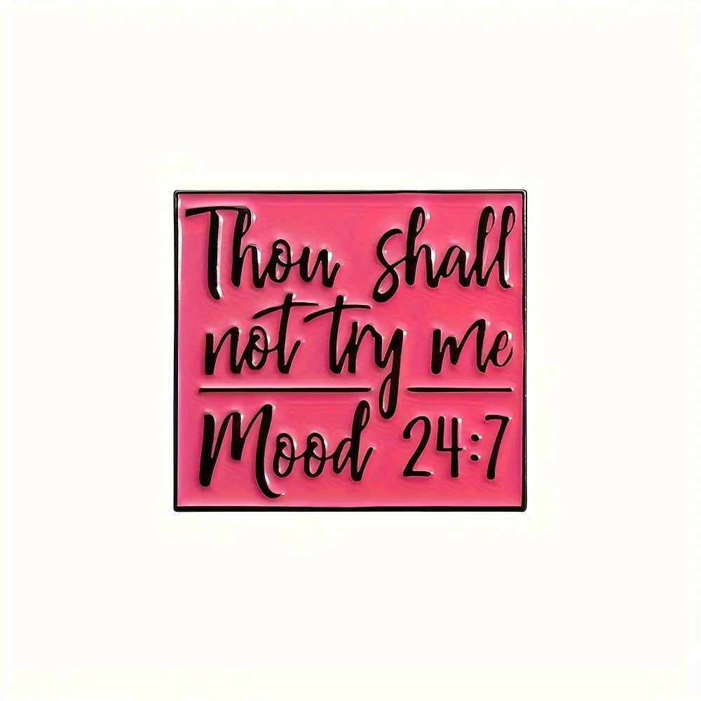 Red Enamel Geometric Brooches with Cartoon Quotes for Hats and Backpacks