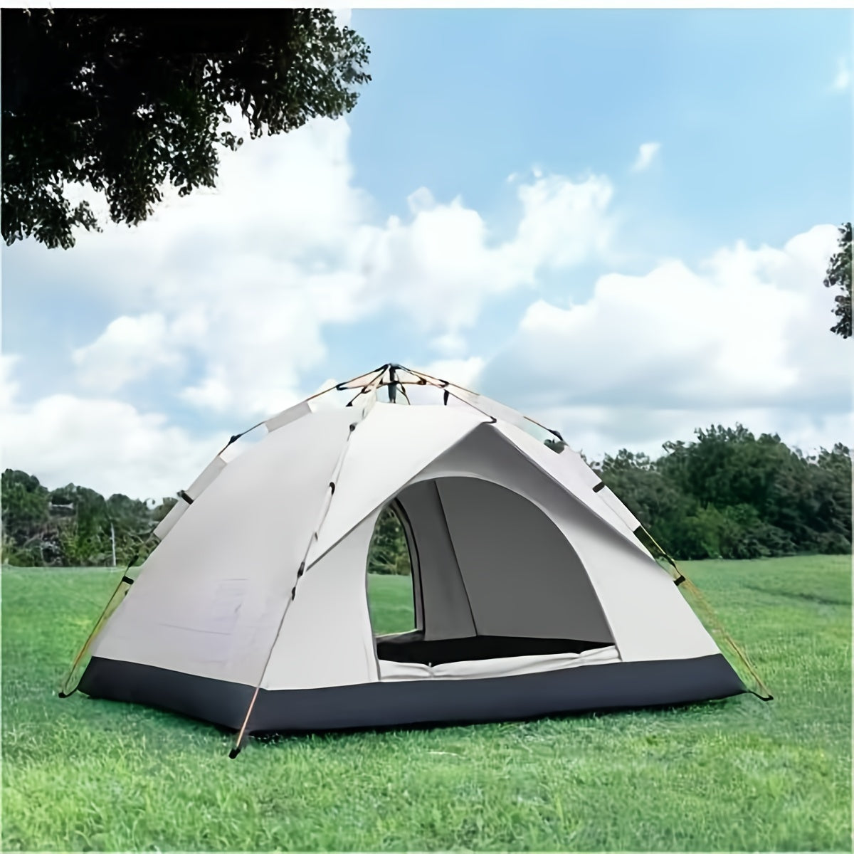 4-Person Waterproof Pop-Up Tent with Fiberglass Poles Oxford Cloth for Camping Hiking Beach