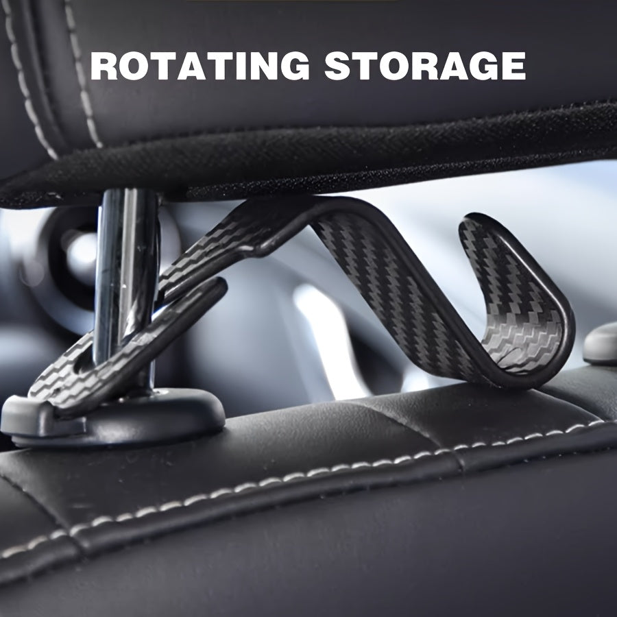 Набор крючков для автомобильных сидений 3,5 дюйма из углеродного волокна, прочный органайзер для сумок