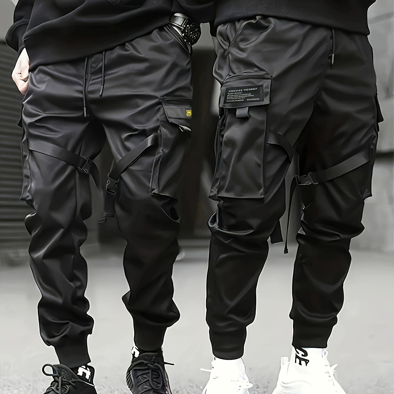 Plus Size Cargo Pants for Men Street Style Joggers Big and Tall All-Season Polyester