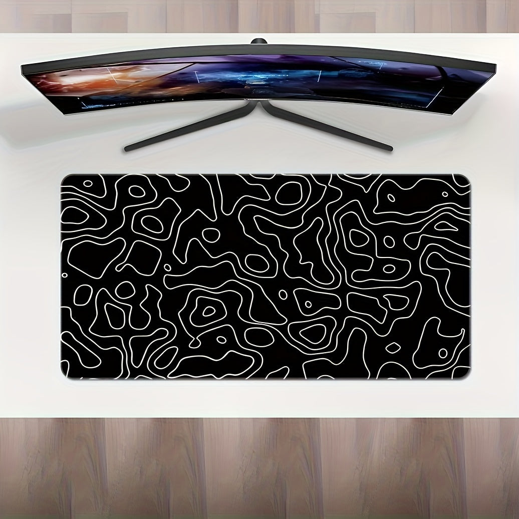 Large Multicolour Topographic Contour Gaming Mouse Pad Non-Slip Stitched Edge Various Sizes