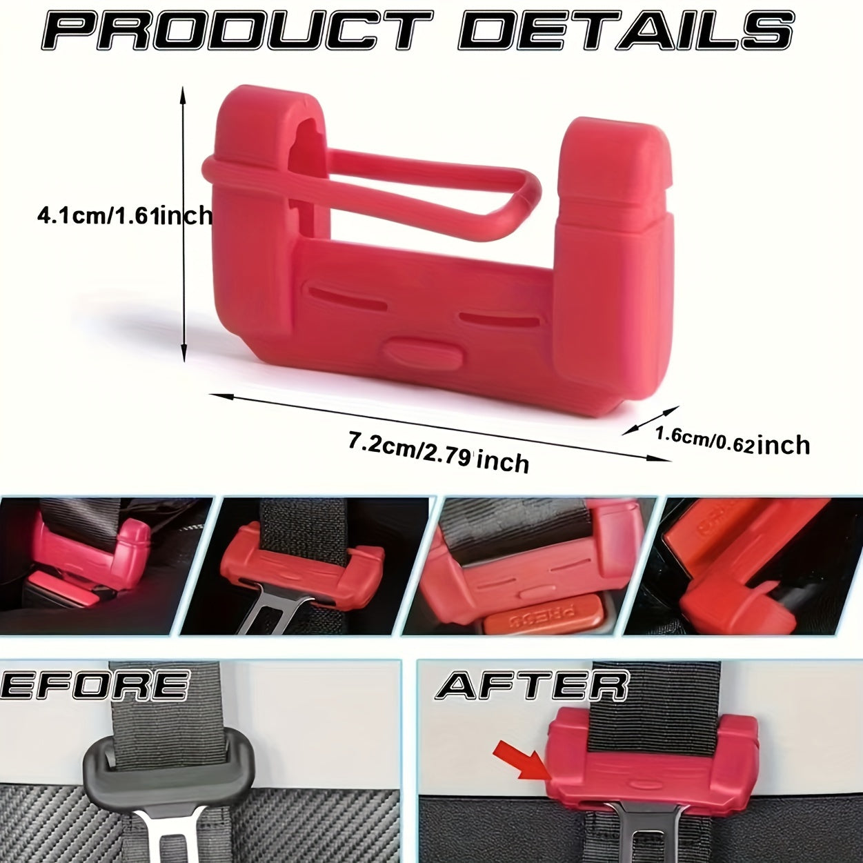 Silicone Car Seat Belt Buckle Protector Anti-Scratch Cover for Safety