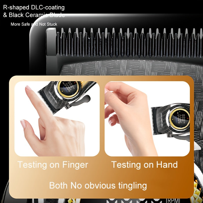 Cortapelos de alta gama KM-2242 con recortadora eléctrica y base de carga, herramienta profesional para cortes de cabello