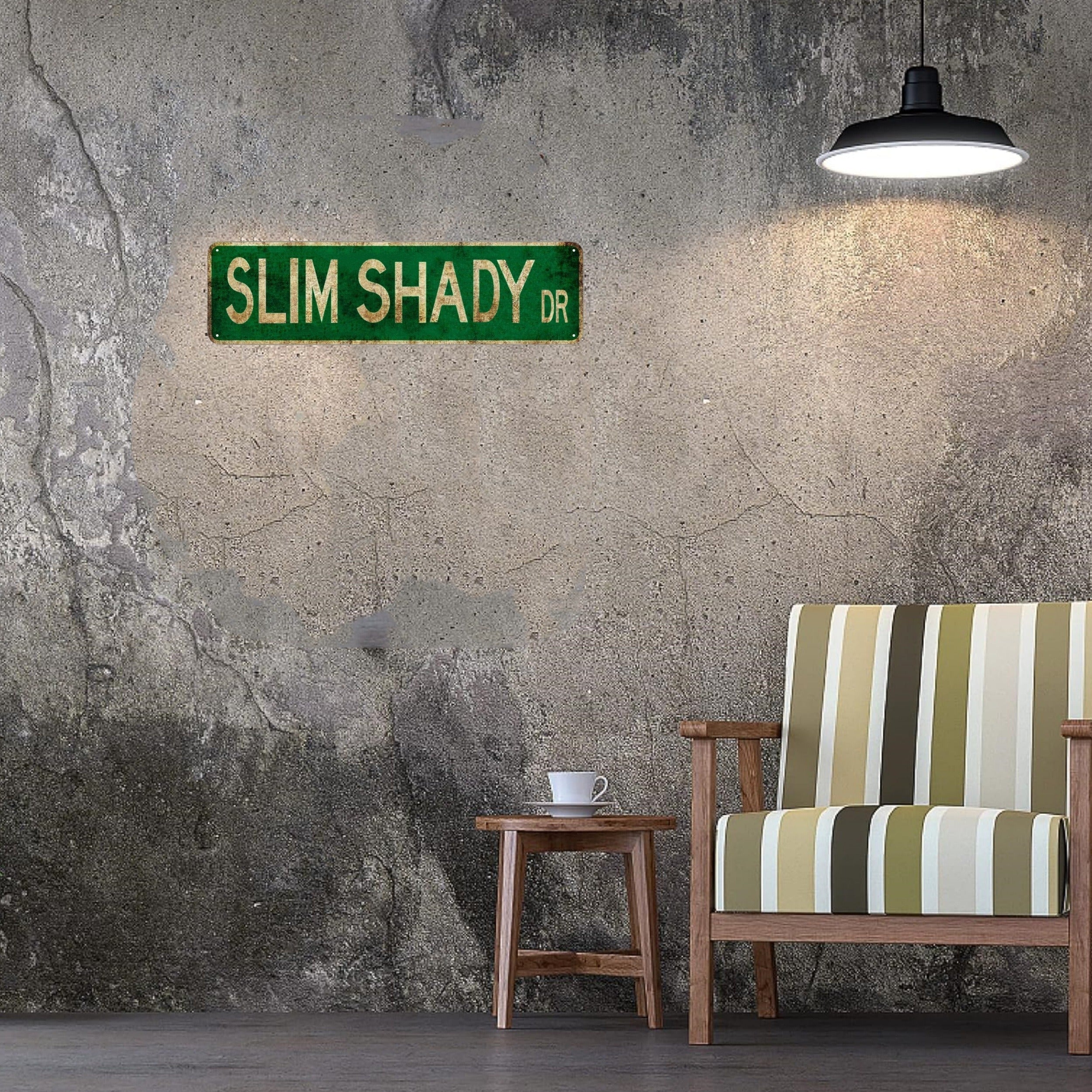 Metal Sign 15.75x3.94 Inch Slim Shady Novelty Wall Decor for Home Bar Garage