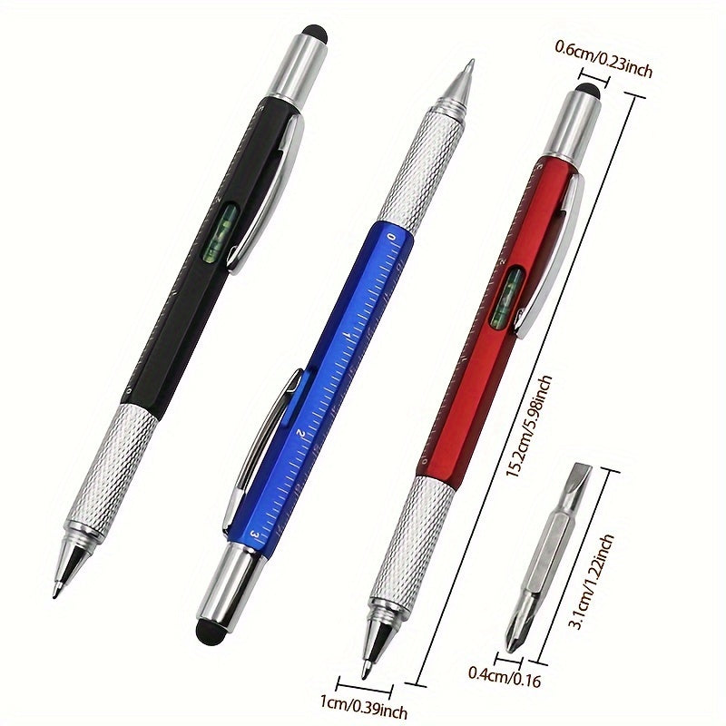 Multi-Function 7in1 Steel Screwdriver Set with Stylus, Ruler, Spirit Level