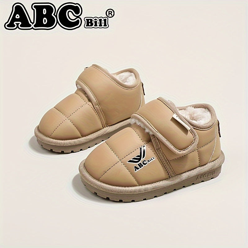 Kids Winter Snow Boots for Boys and Girls Low-Cut Fleece-Lined Casual Outdoor