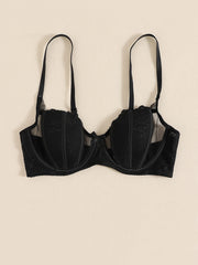 Women's Floral Embroidered Lace Bra Lingerie Underwear