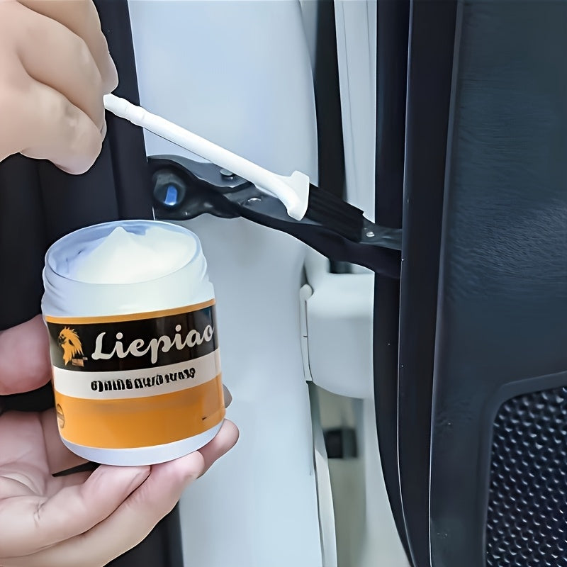 100g Multi-Purpose Car Lubricant White Grease for Door Track Maintenance with Brush Set