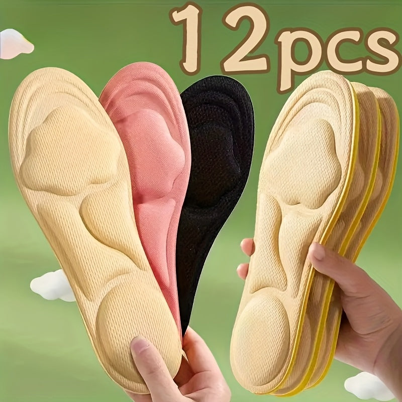 Women Breathable Comfortable Shoe Insoles 6 Pairs for High Heels Sports