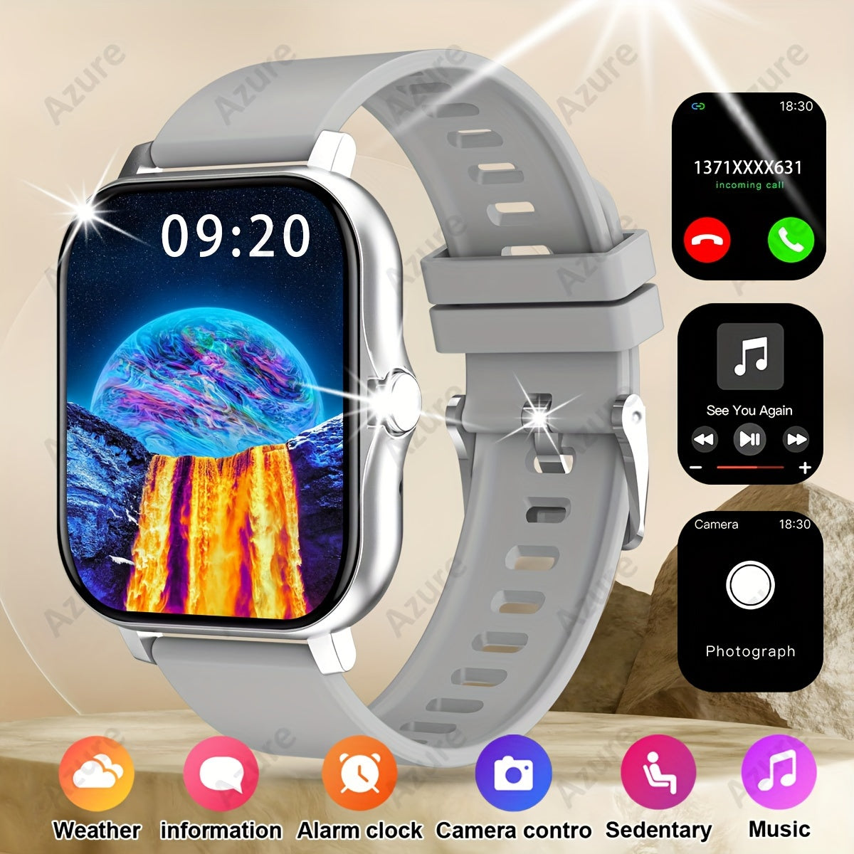 2024 1.83-Inch Full Touch Screen HD Smart Watch with Wi-Fi Call SMS Sports Modes