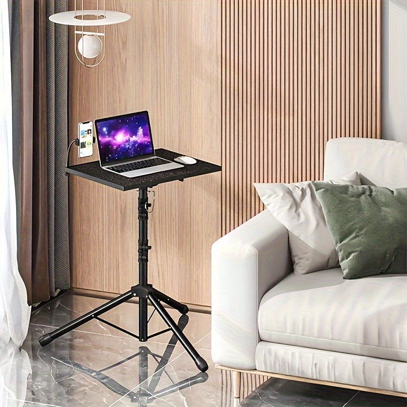 Soporte ajustable para proyector y portátil en acero inoxidable, altura de 30cm a 66cm