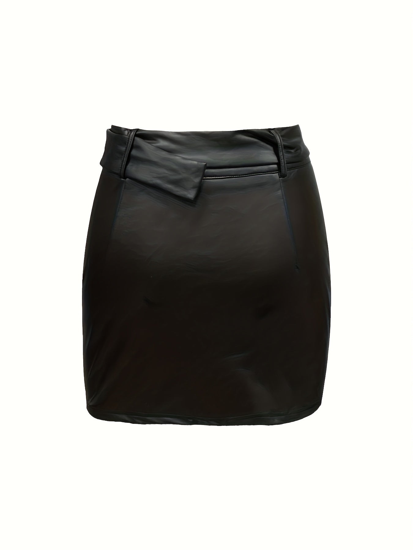 Women's High-Waisted Black Stretch Skirt with Pockets for Spring Summer Fall