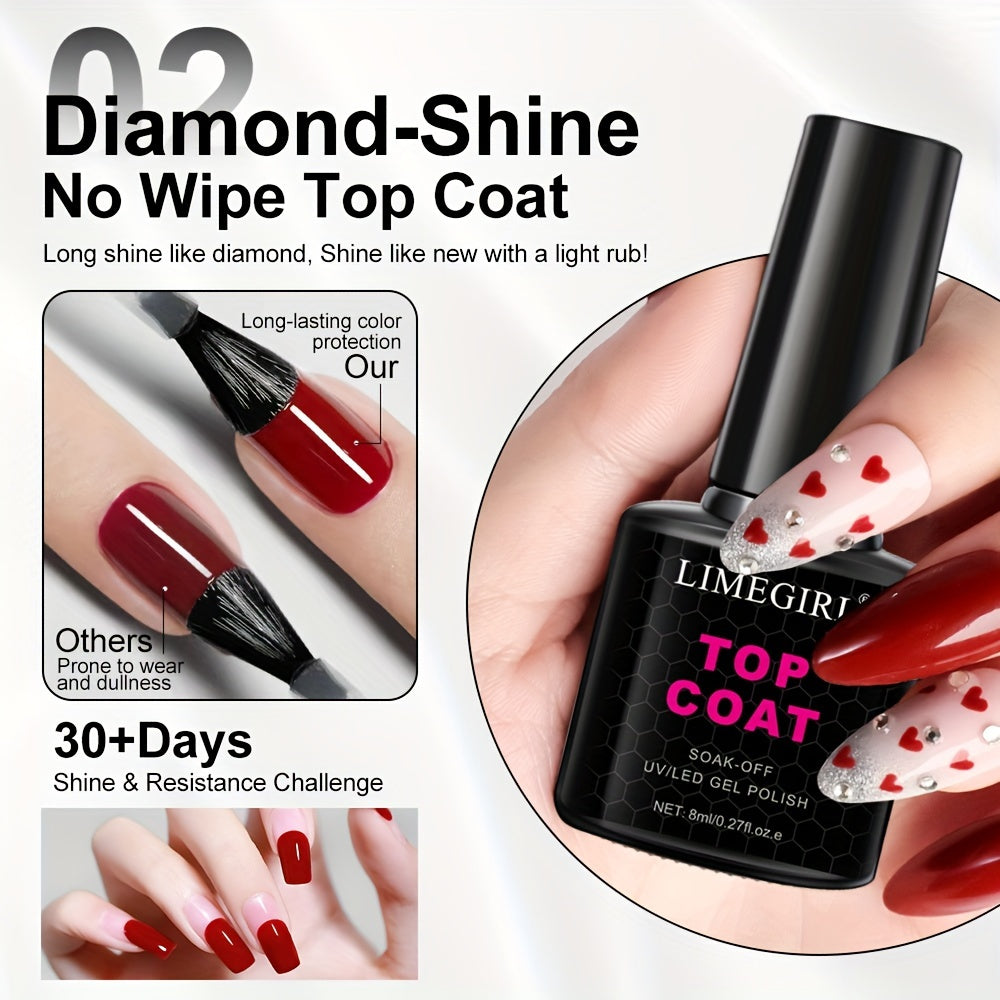 Nail Primer Base Top Coat 3-in-1 Liquid 8ML Quick Dry Long Lasting for DIY Nail Art