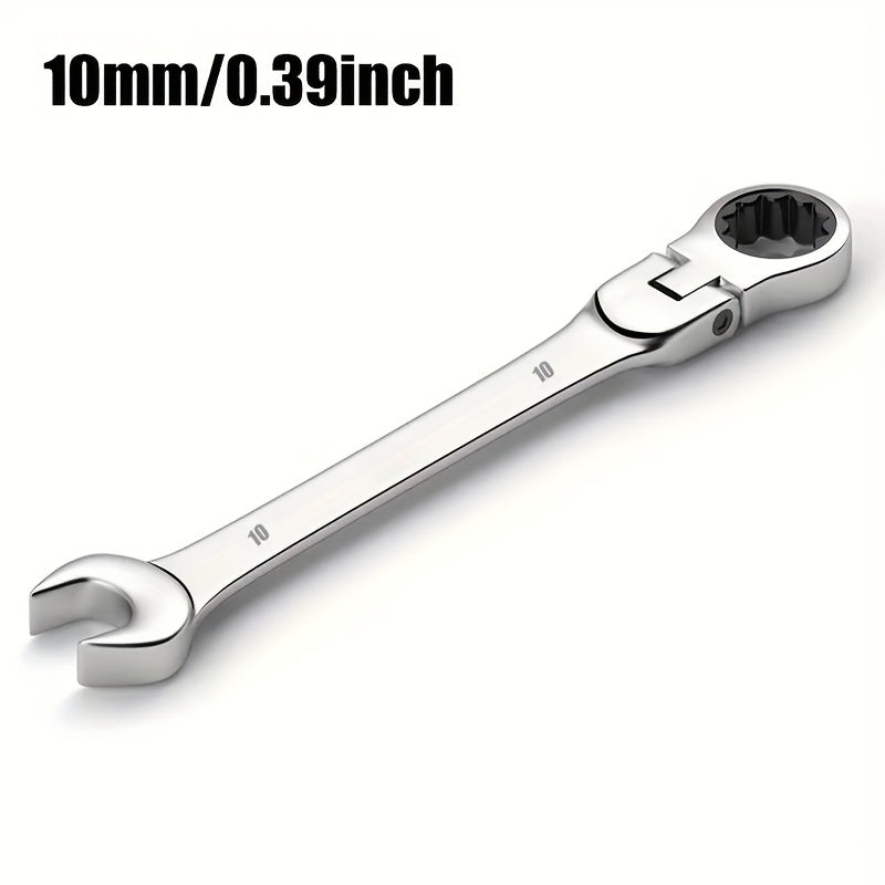 Adjustable Ratchet Wrench Chrome Vanadium Steel Metric Sizes for Home Auto Bike Repairs