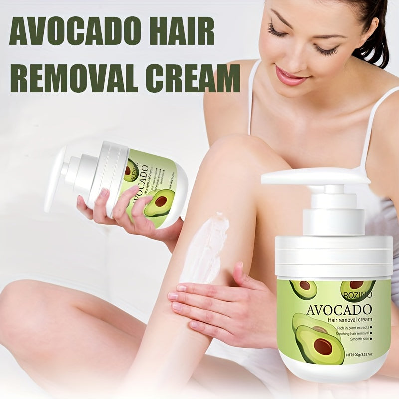 Plant-Based Avocado Hair Removal Cream for All Skin Types Painless Residue-Free