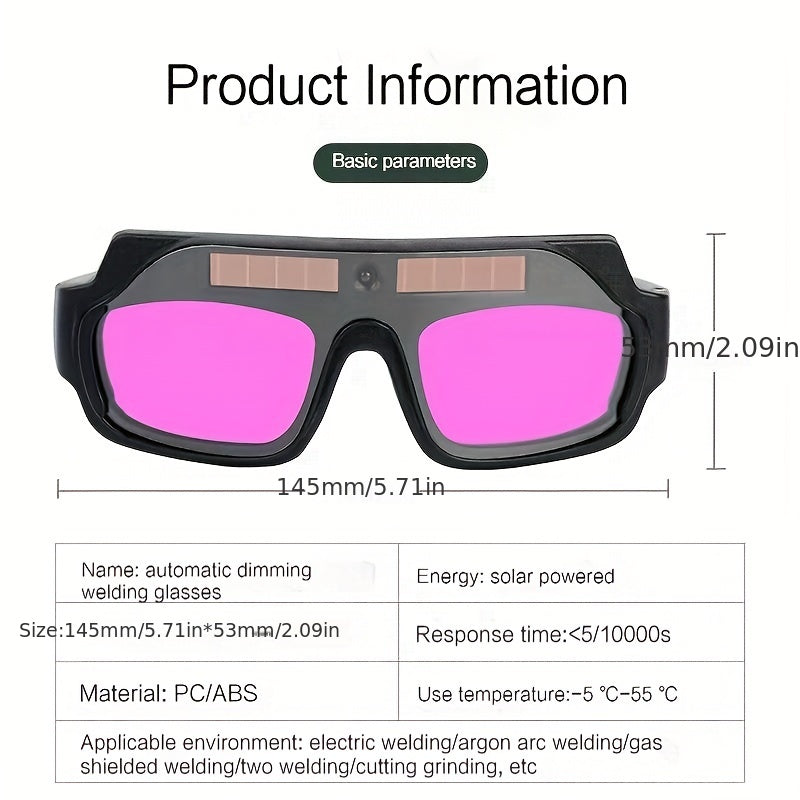 Gafas de soldadura con ajuste automático de luz, gafas de seguridad para soldadores UV Argón arco