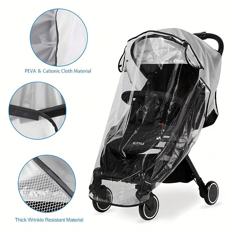 Stroller Rain Cover Waterproof Windproof Insect-Proof Winter Protection
