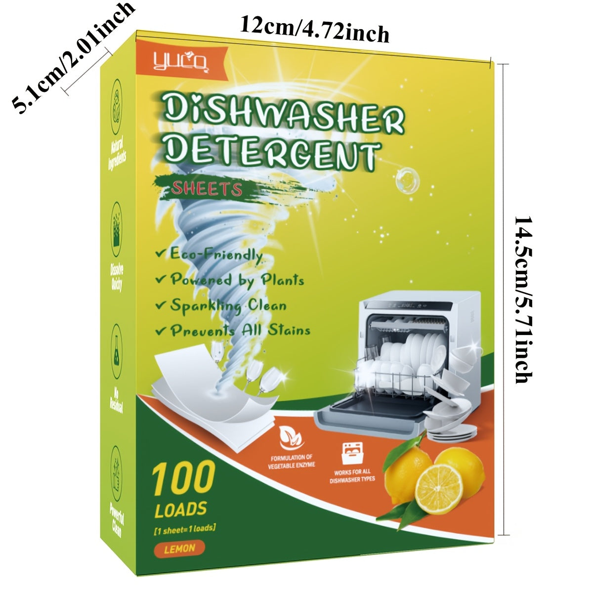 Lemon Scent Dishwashing Tablets 100 Loads, Removes Grease, Gentle on Hands
