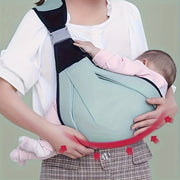 Adjustable Baby Carrier with Stripes Cotton Blend Secure Buckle for Infant Travel