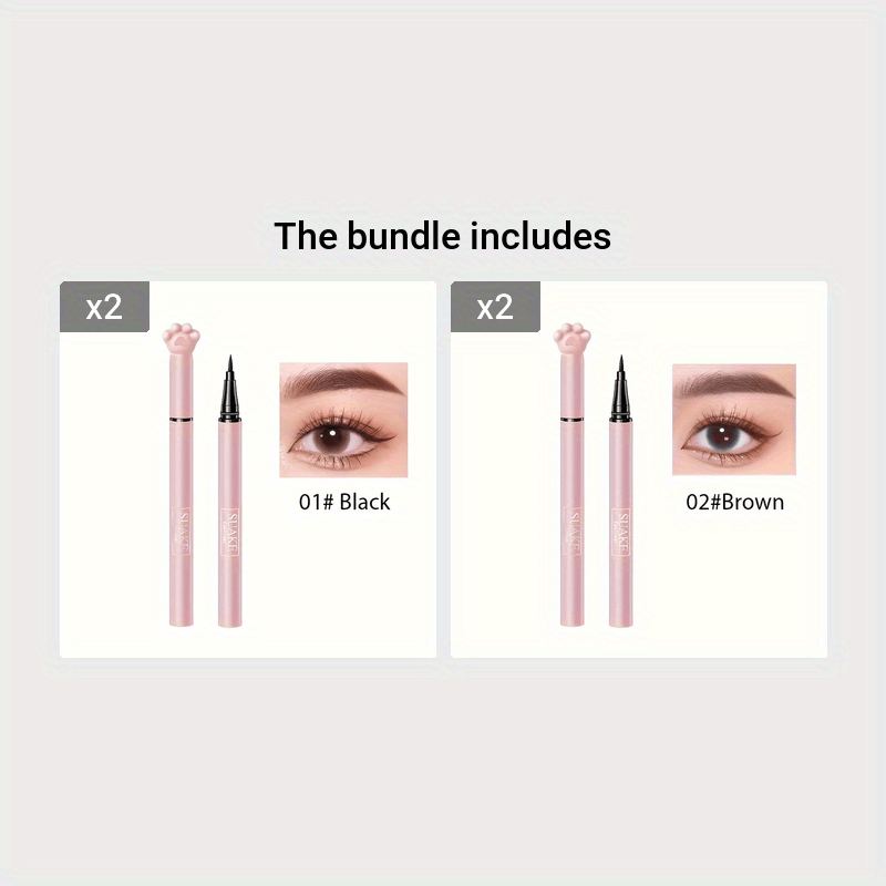 Delineador de ojos mate de punta ultra delgada a prueba de manchas, resistente al agua y de larga duración para mujer