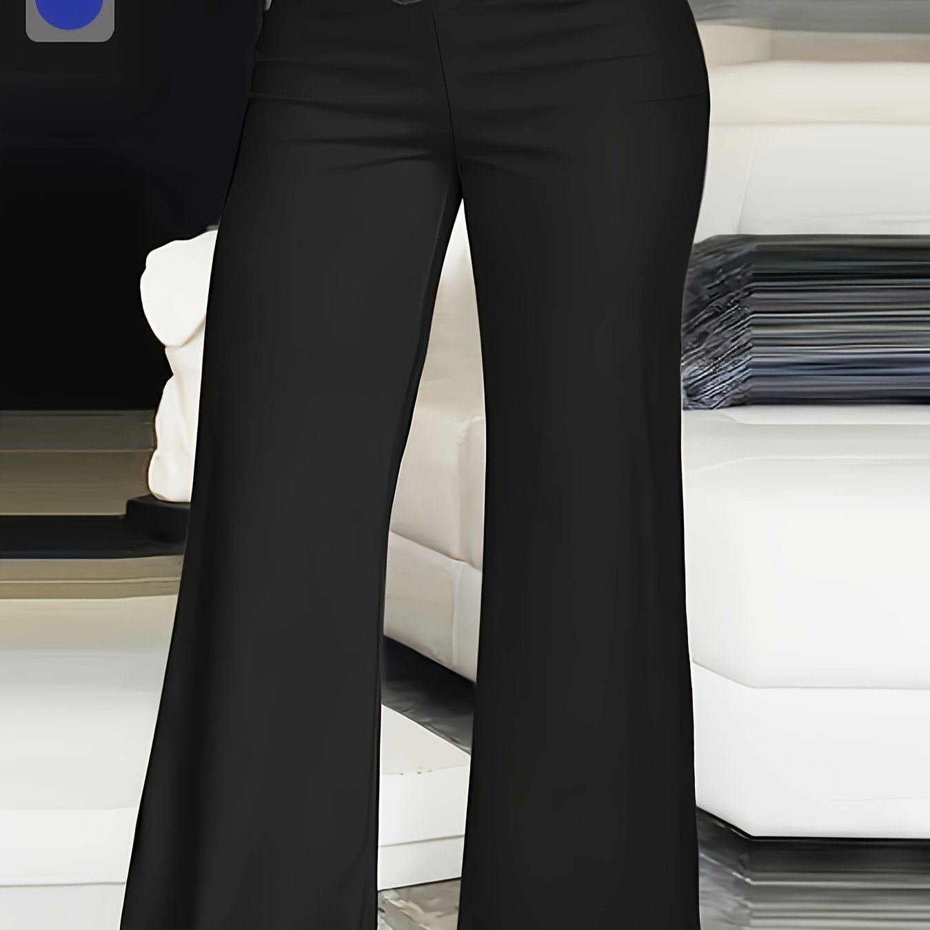 Pantalones anchos de talla grande para mujer con cintura alta, rayas, cinturilla elástica, aptos para lavadora