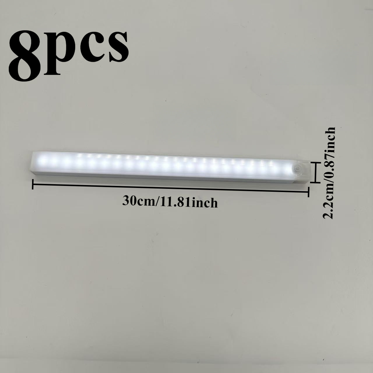 8pcs LED Motion Sensor Cabinet Lights USB Rechargeable Lithium Polymer Battery Indoor Wardrobe Kitchen Shelf Staircase Corridor