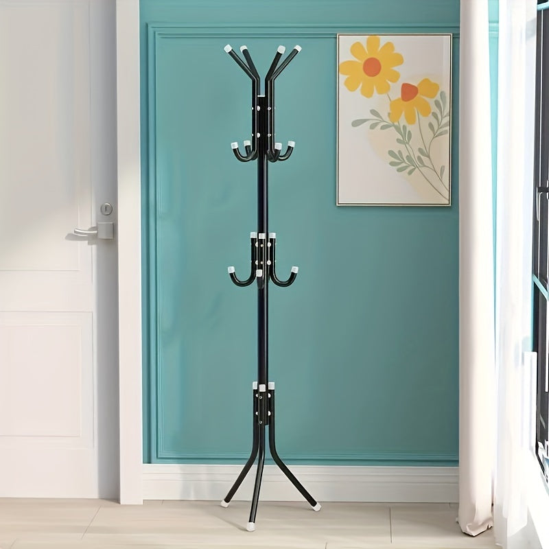 Metal Coat Rack with 9 Shelves for Hats Coats Bags and Scarves in Mixed Color