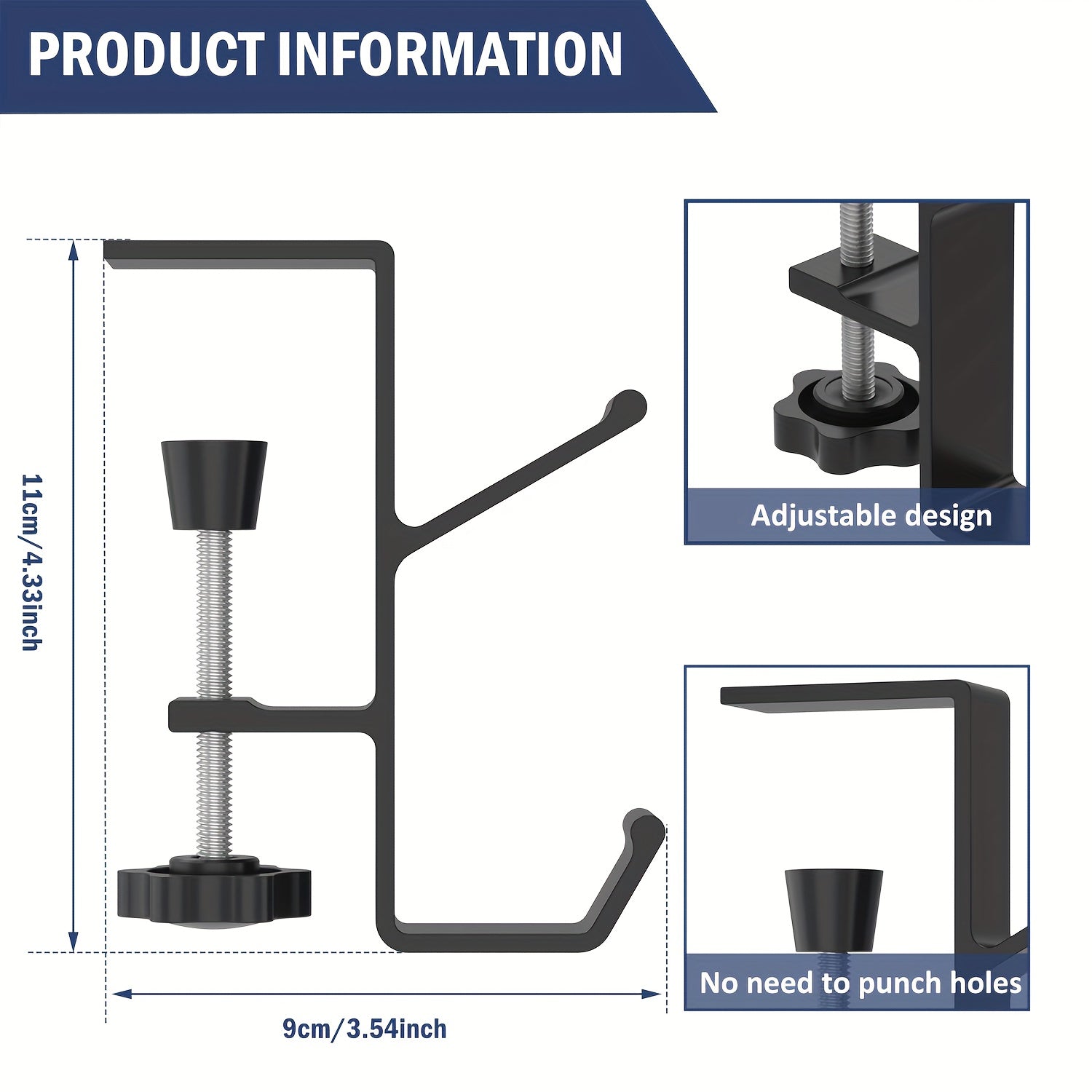 Set of 2 Metal Christmas Stocking Hooks for Fireplace Mantel or Table Edges