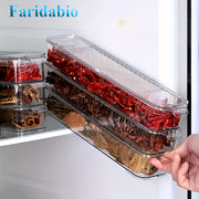 3pcs Clear Reusable Pet Plastic Storage Bins for Refrigerator Organizer