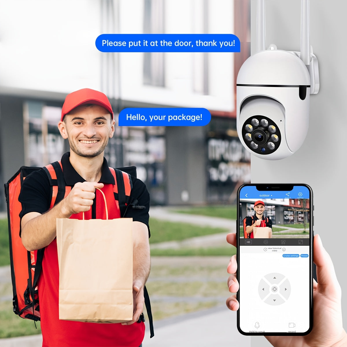 1080P Wireless Smart PTZ Security Camera with Night Vision Human Tracking and App Control