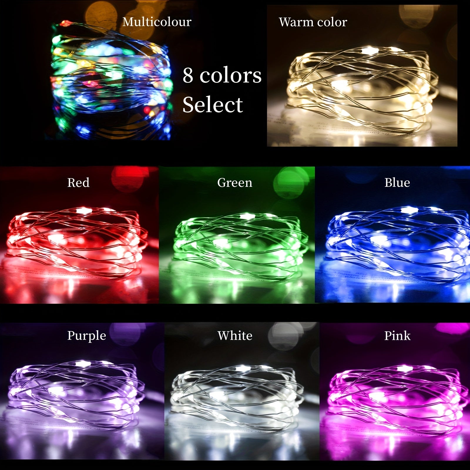 LED String Lights 10-Pack Indoor Decor 99cm-300cm with 10-30 LEDs