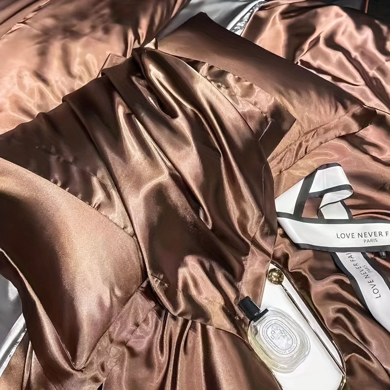 Set of 2 Mulberry Silk Pillowcases 25 Momme Satin Weave Hypoallergenic Solid Color