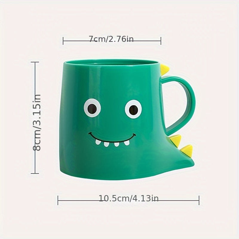Vaso de enjuague bucal con patrón de dinosaurio y asa para uso en baño