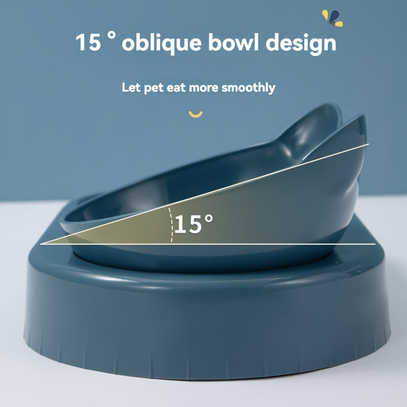 Mushuklar va kichik itlar uchun avtomatik suv idishi, to'kilmasdan, tortishish bilan ishlaydigan, ko'k plastmassa