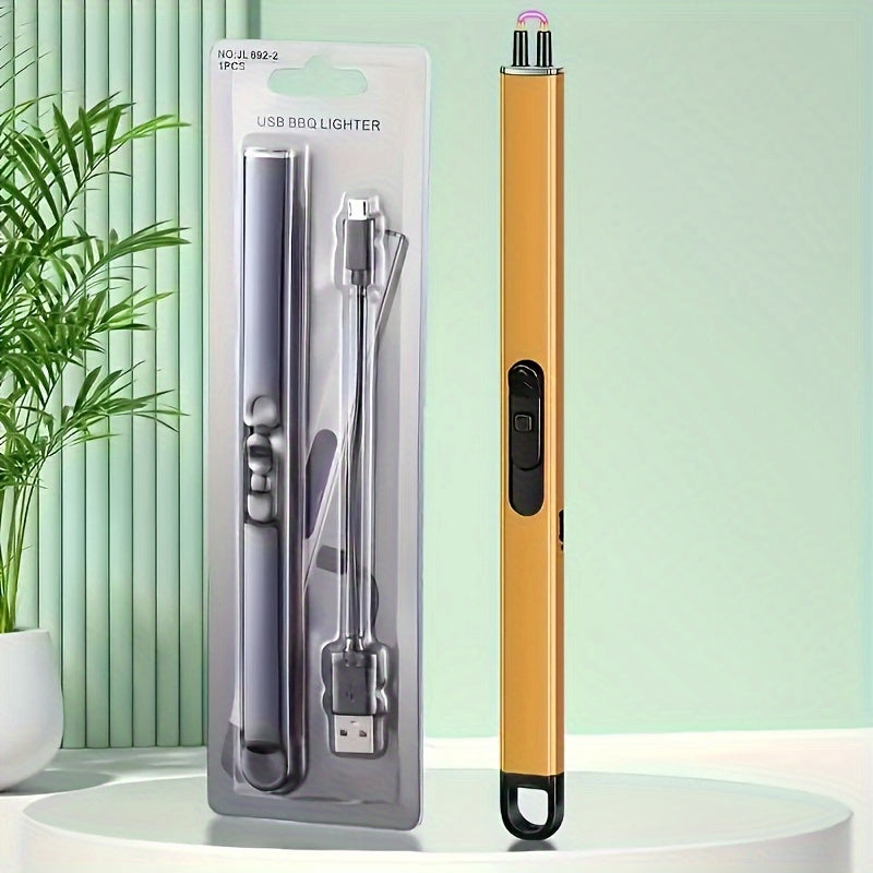 Electric Rechargeable Candle Lighter Windproof Flameless Kitchen BBQ Camping Tool